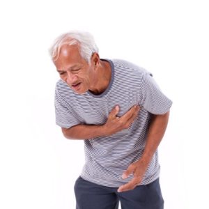 older man experiencing difficulty breathing